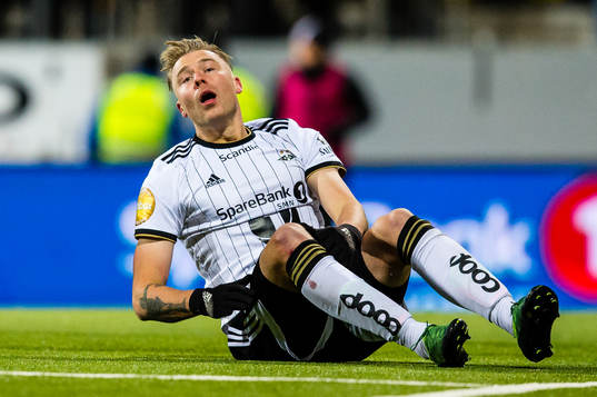 Alexander Toft Søderlund of Rosenborg looks dejected
