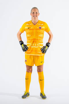 Goalkeeper Ingrid Hjelmseth of Norway poses for a portrait
