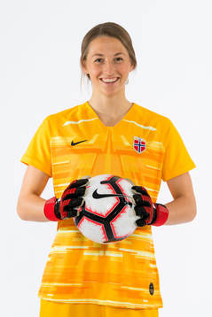 Goalkeeper Cecilie Fiskerstrand of Norway poses for a