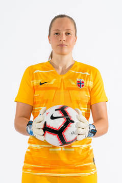 Goalkeeper Aurora Mikalsen of Norway poses for a portrait