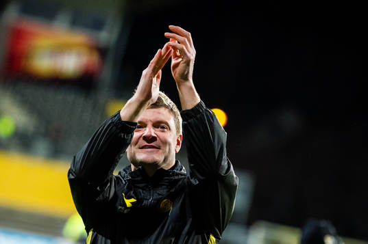 Aasmund Bjørkan, assistant coach of Bodø/Glimt, celebrates