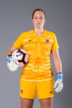Goalkeeper Aurora Mikalsen of Norway poses for a portrait