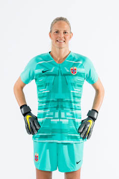 Goalkeeper Ingrid Hjelmseth of Norway poses for a portrait