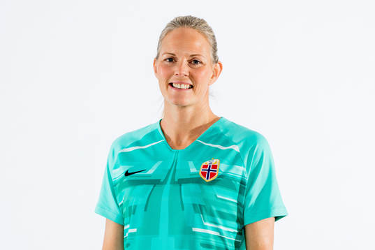Goalkeeper Ingrid Hjelmseth of Norway poses for a portrait