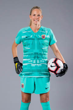 Goalkeeper Ingrid Hjelmseth of Norway poses for a portrait