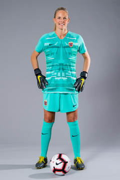Goalkeeper Ingrid Hjelmseth of Norway poses for a portrait