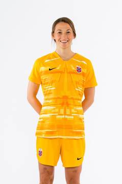 Goalkeeper Cecilie Fiskerstrand of Norway poses for a