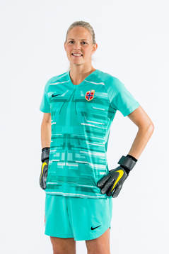 Goalkeeper Ingrid Hjelmseth of Norway poses for a portrait