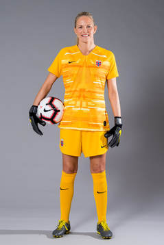 Goalkeeper Ingrid Hjelmseth of Norway poses for a portrait