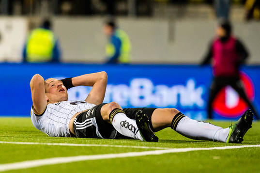 Alexander Toft Søderlund of Rosenborg looks dejected