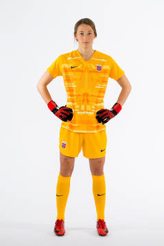 Goalkeeper Cecilie Fiskerstrand of Norway poses for a