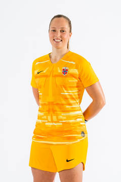 Goalkeeper Aurora Mikalsen of Norway poses for a portrait