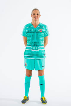 Goalkeeper Ingrid Hjelmseth of Norway poses for a portrait