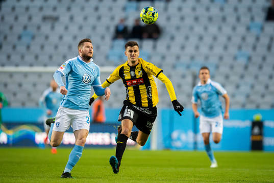 Malmö FFs Lasse Nielsen och Häckens Alexander Jeremejeff