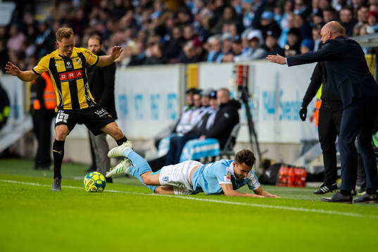 Häckens Adam Andersson och Malmö FFs Andreas Vindheim