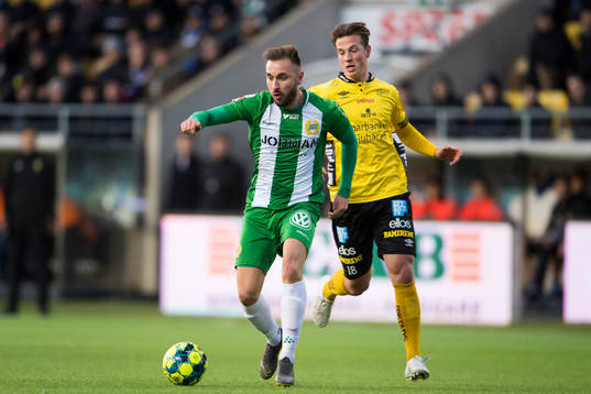 Hammarbys Muamer Tankovic och Elfsborgs Simon Olsson