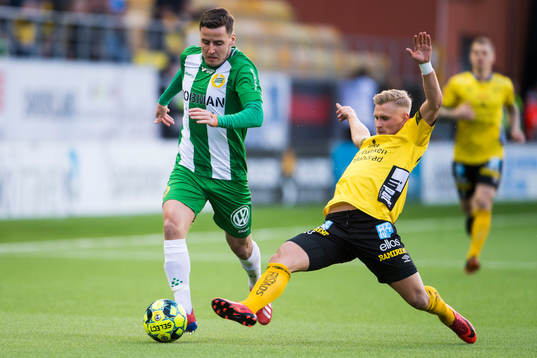 Hammarbys Jeppe Andersen och Elfsborgs Simon Strand