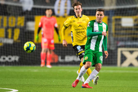 Hammarbys Jeppe Andersen och Elfsborgs Simon Olsson