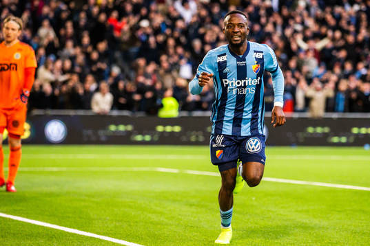 Djurgårdens Mohamed Buya Turay jublar