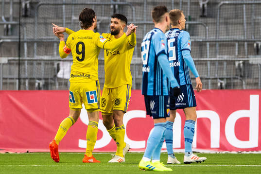 Sundsvalls Linus Hallenius och Omar Eddahri jublar