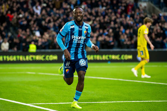 Djurgårdens Mohamed Buya Turay jublar
