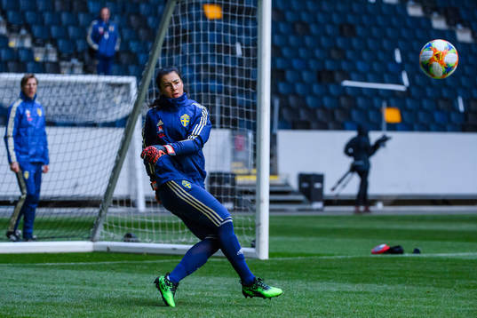 Goalkeeper Zecira Musovic of the Swedish women national