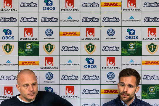 Jönköpings tränare Andreas Brännström och Halmstads