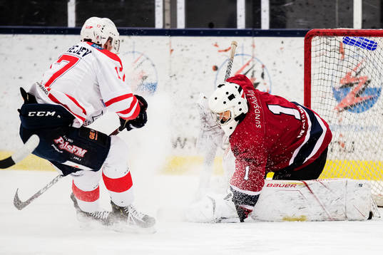 Borås Roman Andrejev och Helsingborgs målvakt Daniel