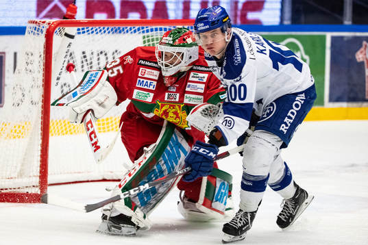 Moras målvakt Christian Engstrand och Leksands Martin