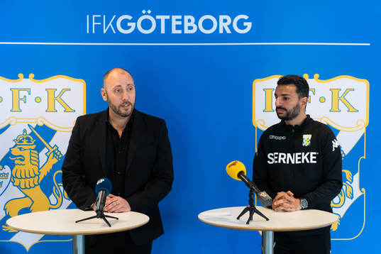 Klubbdirektör Max Markusson och tränare Poya Asbaghi