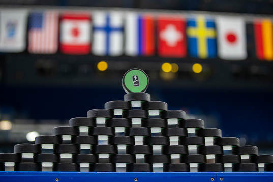 Pucks and flags