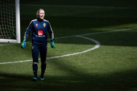 Goalkeeper Hedvig Lindahl of the Swedish women national