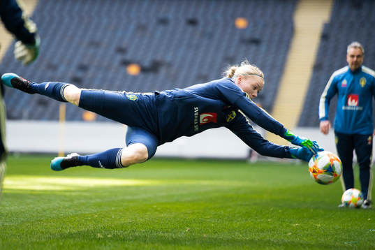 Goalkeeper Hedvig Lindahl of the Swedish women national