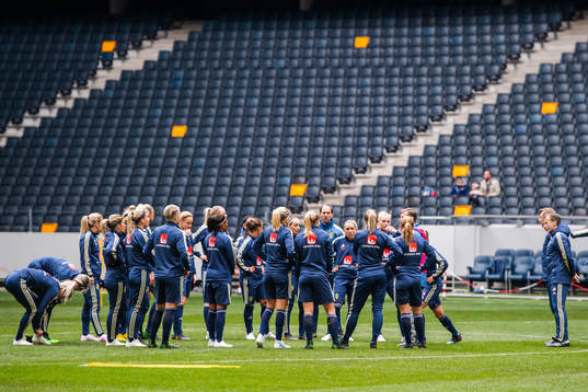 Players of the Swedish women national football team gathers