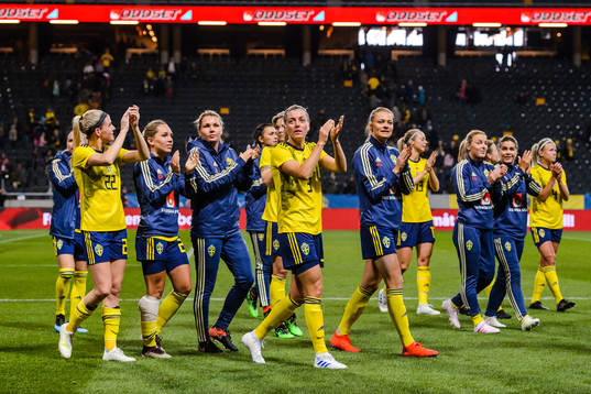 Linda Sembrant of Sweden celebrates