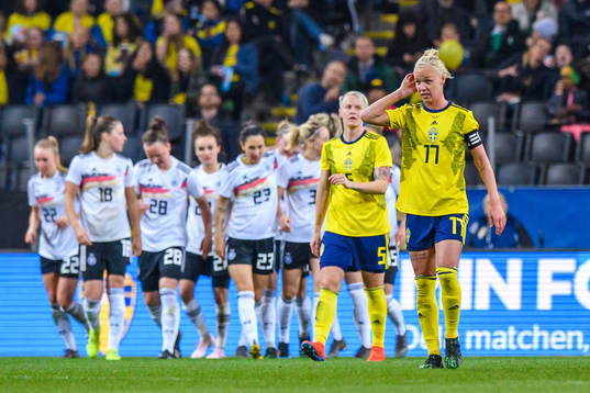 Caroline Seger of Sweden looks dejected