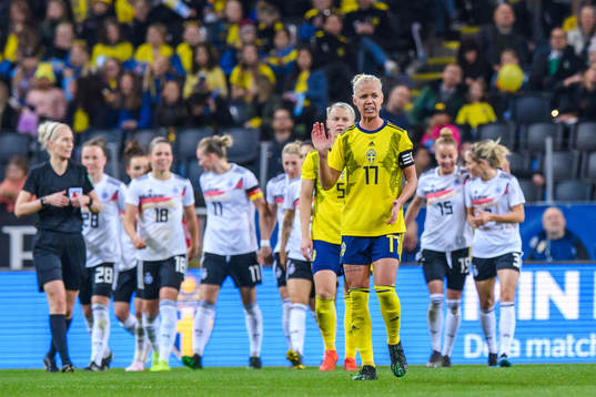 Caroline Seger of Sweden looks dejected