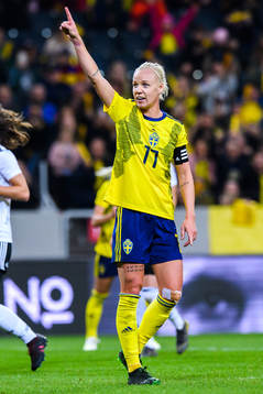 Caroline Seger of Sweden celebrates the 1-2 goal