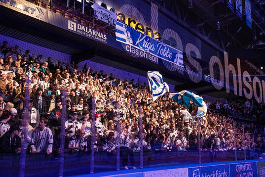 Leksands fansen firar i Tegera Arena