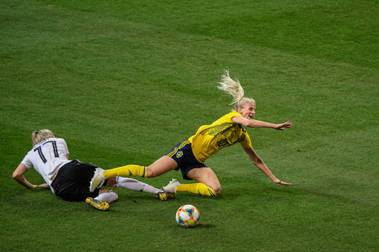 Verena Schweers of Germany causes a penalty against Sofia