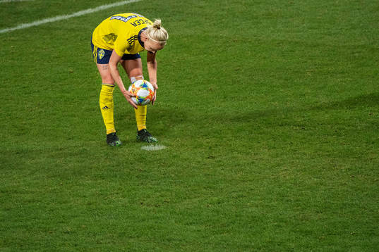 Caroline Seger of Sweden prepares for a penalty