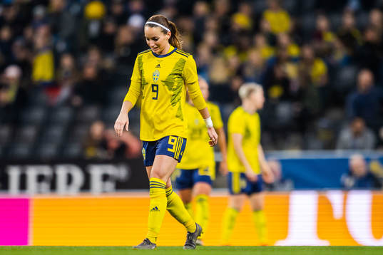 Kosovare Asllani of Sweden looks dejected