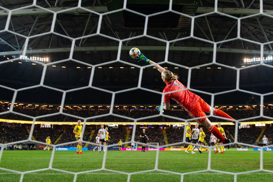 Goalkeeper Hedvig Lindahl of Sweden lets in the 0-2 goal