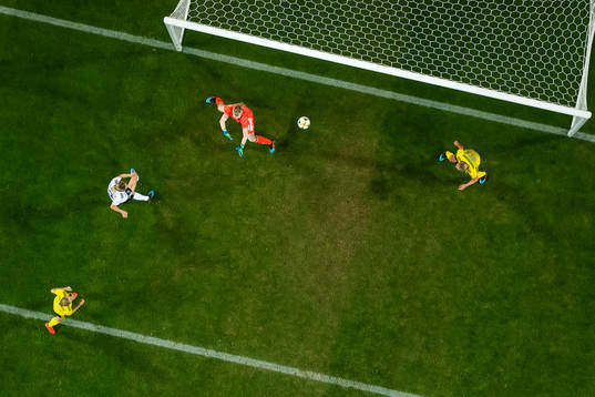 Kathrin Hendrich of Germany scores 0-1 behind goalkeeper