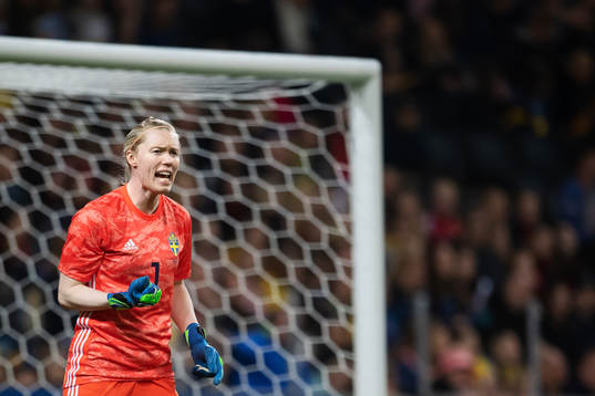 Goalkeeper Hedvig Lindahl of Sweden
