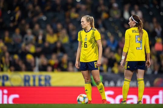 Magdalena Eriksson and Kosovare Asllani of Sweden