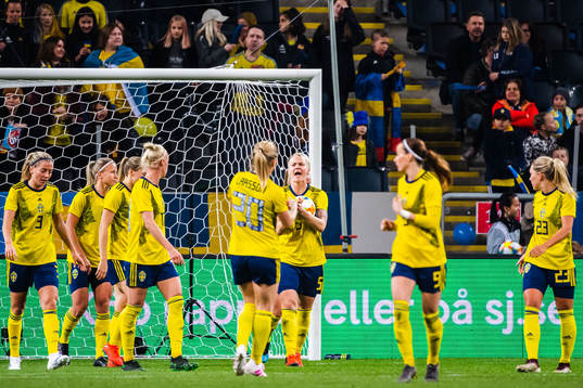 Nilla Fischer, Kosovare Asllani and Elin Rubensson  of