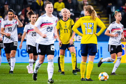 Caroline Seger of Sweden looks dejected