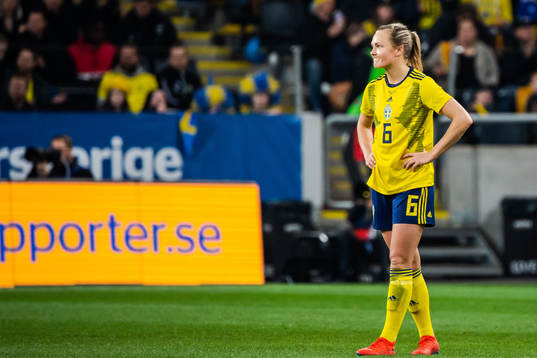 Magdalena Eriksson of Sweden looks dejected