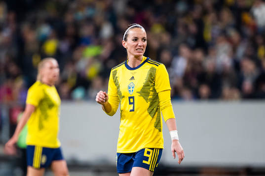 Kosovare Asllani of Sweden looks dejected